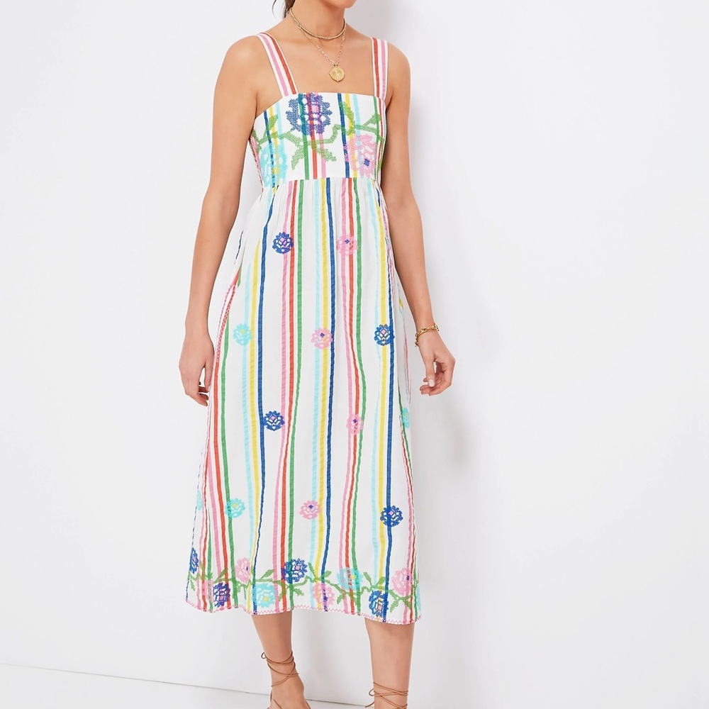 Nimo with love Agate dress size large Colorful Striped Floral Dress